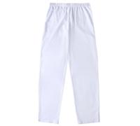 IQYU Pantalon Élastique pour Homme - Couleur Unie - Taille Élastique - Droit Musulman avec Poches Latérales - Tendance, Blanc, XL