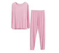 IQYU Pyjama long pour femme - Grandes tailles - Sous-vêtements thermiques pour femme en laine mérinos extra chaud - Sous-vêtements fonctionnels extra chauds - Haut surdimensionné + caleçon thermique -