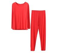 IQYU Pyjama long pour femme - Grandes tailles - Sous-vêtements thermiques pour femme en laine mérinos extra chaud - Sous-vêtements fonctionnels extra chauds - Haut surdimensionné + caleçon thermique -