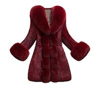 IQYU Veste en fourrure synthétique pour femme, veste en fourrure pour femme à manches longues et élégantes - Grandes tailles - Manteau en fourrure chaude - Veste en fausse fourrure - Cardigan en