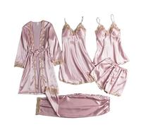 IQYU Vêtement de nuit sexy pour femme - En satin - Robe courte sexy - Pyjama ultra doux - Nuisette enchanteresse - Camisole - Débardeurs - Boutonnière - Chemise de nuit - Col en V - Vêtement de maison