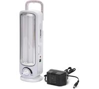 Ir162 Secours Portable 2 Tubes Led, 300 Lumens, Dimmable. 23cm. Lampe Anti Coupures De Courant. Rechargeable. Avec Chargeur. Idéale Pedant Les Tempêtes, Orages, Chutes De Neige, Plastique, Gris