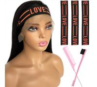 Iraatraa Lot de 5 bandeaux élastiques en latex et nylon pour perruque lace front, maintient les perruques en place, fond la dentelle, pose les bords, taille réglable, pour femme adulte
