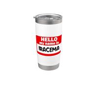 Iracema T-shirt avec inscription « Hello Hi My Name Is » Gobelet isotherme en acier inoxydable double paroi