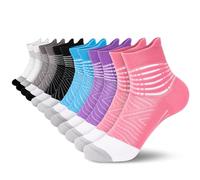 IRAMY Lot de 3 paires de chaussettes de compression Coolmax pour la course à pied et la cheville pour homme et femme, chaussettes athlétiques rembourrées pour fasciite plantaire, Assortiment (6