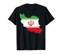 Iran Carte Drapeau Emblème Contour Design T-Shirt