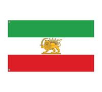 Iran Flag | 90 X 150 Cm Drapeaux Iraniens | Ancien Drapeau Persan Historique De L'Iran Avec Couronne De Soleil De Lions, Pour Clôture De Jardin, Pelouse, Parc, Patio, Dortoir, Appartement (C)