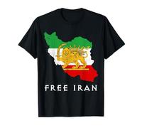 Iran Flag Map Lion Sun Sword Free L'Iran soutient les femmes d'Iran T-Shirt