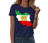 Iran-Flagge mit Löwe und Sonne Perser T-Shirt Iran Löwe Sonne Flagg e Ira n Persisch T-Shirt Emblem mit iranischer Flagge persischer Löw e und Son ne T-Shirts Damen Emblem mit iranischer Flag ge