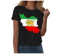 Iran-Flagge mit Löwe und Sonne Perser T-Shirt Iran Löwe Sonne Flagg e Ira n Persisch T-Shirt Emblem mit iranischer Flagge persischer Löw e und Son ne T-Shirts Damen Emblem mit iranischer Flag ge