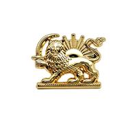 Iran Insigne de feuilles et de soleil persan - Symbole de l'Iran en émail en métal doré, broche Perse pour vestes, sacs à dos et chapeaux