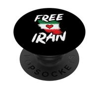 Iran Libre | Amour pour la Paix Entre Les Perses et Les Iraniens | Carte de l'Iran en cœur PopSockets PopGrip Adhésif