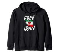 Iran Libre | Amour pour la Paix Entre Les Perses et Les Iraniens | Carte de l'Iran en cœur Sweat à Capuche