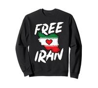 Iran Libre | Amour pour la Paix Entre Les Perses et Les Iraniens | Carte de l'Iran en cœur Sweatshirt