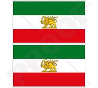 Iran PERSE, Ancien Drapeau Iranien, Persan, 75mm Vinyle Autocollants, x2 Stickers