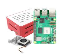 iRasptek Basic Kit for Raspberry Pi 5 RAM 8Go avec boîtier Rouge et Blanc et radiateur Actif
