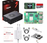 iRasptek Raspberry Pi 5 Kit de démarrage 16Go - Édition OS-Bookworm de 256Go préinstallée (boîtier Aluminium)