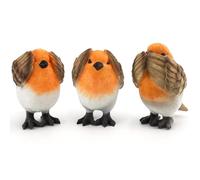 Irayin Statue Robin, Rouge Gorge Familier, Ne Voir Ne Ecouter Ne Dire Figurines, Cadeau Maman, Oiseau Décorations Modernes pour Intérieurs, Salon, Cour, Bureau