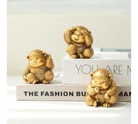 Irayin Statue Singe, Singes Décoration, Cadeau Maman, Sculpture d'singe apporte Chance, Sagesse et Energie, Objet Décorations Modernes pour Intérieurs, Bureau, Salon