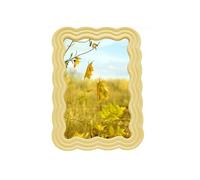 irbaniland Lot de 1 cadre photo en forme de vague - Bord ondulé - Style vintage festonné - Style rustique - À suspendre au mur, décoration d'intérieur, galerie de photos, art (jaune, 10,2 x 15,2 cm)