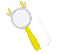 IRCHLYN Loupe 10x pour enfants 70 mm loupe portable en plastique pour la lecture, les cours de sciences, l'observation en plein air, les cadeaux de fête (jaune)