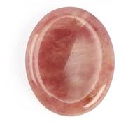 IRCKONCI 2 Pièces Cristal De Guérison Poli, Pierre De Palmier en Cristal 3-5 Cm | Pierre D’inquiétude De Poche, Massage, Tumblestone(Strawberry Quartz)