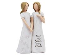 IRCKONCI Figurines De Sœur, Sculpture D'amitié Peinte À La Main, Love My Sisters Friends Forever, Sculpture en Résine De Deux Sœurs, Cadeaux for Meilleure Amie, Fille, Petite Amie