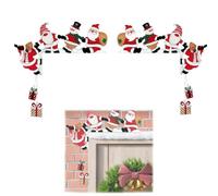 IRCKONCI Lot De 2 Décorations De Noël for Cadre De Porte, Panneaux d'angle De Porte Père Noël, Ensemble Complet Père Noël, Bonhomme De Neige Et Renne, Décoration De Cadre De Porte en Bois