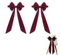 IRCKONCI Lot De 2 Nœuds Décoratifs Rouges De Noël for Chaises, en Velours avec Élastique, for La Cuisine, Les Hôtels, Les Mariages Et Les Fêtes