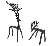 IRCKONCI Lot De 2 Statues De Rennes, Ornements De Table Décoratifs Modernes De Style Européen, Figurines De Noël for Cheminée, Salon, Chambre, Décoration Intérieure(Black)