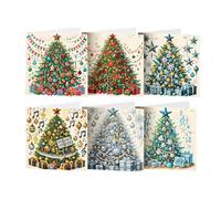 IRCKONCI Lot De 6 Cartes Noël À Faire Soi-même, Pliables, Faites La Main, Idéales for Les Fêtes, Anniversaires, Fin D'année, Etc(HK-28)