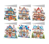 IRCKONCI Lot De 6 Cartes Noël À Faire Soi-même, Pliables, Faites La Main, Idéales for Les Fêtes, Anniversaires, Fin D'année, Etc(HK-20)