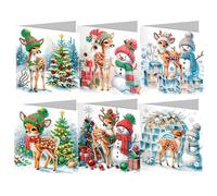 IRCKONCI Lot De 6 Cartes Noël À Faire Soi-même, Pliables, Faites La Main, Idéales for Les Fêtes, Anniversaires, Fin D'année, Etc(HK-12)