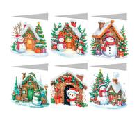 IRCKONCI Lot De 6 Cartes Noël À Faire Soi-même, Pliables, Faites La Main, Idéales for Les Fêtes, Anniversaires, Fin D'année, Etc(HK-22)