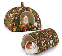 IRCKONCI Maison for Cochon d'Inde, Lot De 2 Maisons for Hamster avec Coussinets Doux, Maison Lavable for Lapin, Lit Caché for Hamster, Petit Animal, Lapin, Chinchilla, Furet