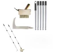 IRCKONCI Outil De Désherbage for Terrasse, Ensemble D'outils De Jardin avec Manche Long, Outil Anti-Mousse Et Désherbage for Le Jardinage, Comprend Une Houe De Jardin, Une Brosse