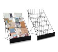 Ireer Lot de 2 présentoirs à 4 étages et 6 étages pour comptoir, livres, bandes dessinées, magazines, journaux, CD, cartes de vœux, support pour bibliothèque, salle de classe, bureau