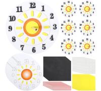 Ireer Lot de 24 cadrans solaires à monter soi-même - Apprentissage éducatif - Apprentissage de l'heure - Concepts d'ombre solaire faciles à assembler pour la maison, l'école, la salle de classe, les