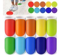 Ireer Lot de 500 autocollants de sol colorés en vinyle en forme de pois, étiquettes de codage colorées amovibles pour aligner, points de distanciation sociale et organisation de bureau (arc-en-ciel)