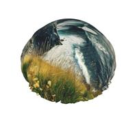 Ireland Outdoors County Clare The Cliffs Bonnet de bain réutilisable imprimé double couche pour cheveux longs et épais, 27 cm