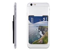 Ireland Outdoors County Clare The Cliffs Portefeuille pour téléphone - Porte-cartes de crédit adhésif pour l'arrière de l'étui de téléphone, pochette en cuir pour carte d'identité, excellent rangement