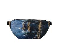 Ireland Outdoors County Clare The Cliffs Sac banane réglable léger pour la marche, le cyclisme, la randonnée, les voyages, Noir , Taille unique, Sac à dos décontracté