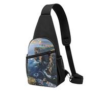 Ireland Outdoors County Clare The Cliffs Sac de poitrine imprimé pour homme et femme Sac banane d'extérieur Sac banane Sac de randonnée Sac de sport, Noir , Taille unique, Sac à dos décontracté