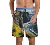 Ireland Outdoors County Clare The Cliffs Short de bain confortable et pratique pour les vacances d'été, les journées à la plage, les sorties décontractées, blanc, XXL