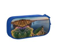 Ireland Outdoors County Clare The Cliffs Trousse à crayons double couche de grande capacité personnalisable en tissu polyester pour école, bureau, voyage, bleu, Taille unique