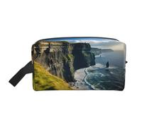 Ireland Outdoors County Trousse de toilette imprimée Clare The Cliffs, grande capacité, pochette de rangement pour banque d'alimentation et câbles, blanc, One Size