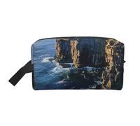 Ireland Outdoors Trousse de maquillage portable avec poignée Motif comté de Clare The Cliffs pour femme et fille Grande capacité, blanc, Taille unique, Trousse de maquillage