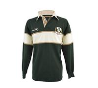 Ireland Striped Long Sleeve Rugby Shirt Bottle and Natural Colour