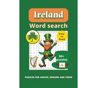 Ireland Word Search: Funny word search book about Ireland with easy-to-read print. 50+ puzzles for adults, seniors & teens. Great for stress relief, ... and gifts like holidays or St. Patrick’s Day.