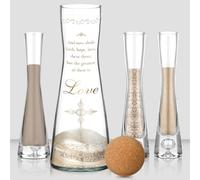 Irenare Unity Sable pour cérémonie de mariage comprenant un vase de cérémonie, du sable, un bouchon en liège pour mariage, fiançailles, anniversaire (chrétien)